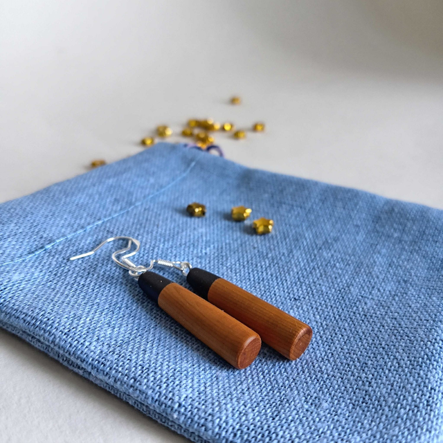 Boucles d'oreilles bicolores