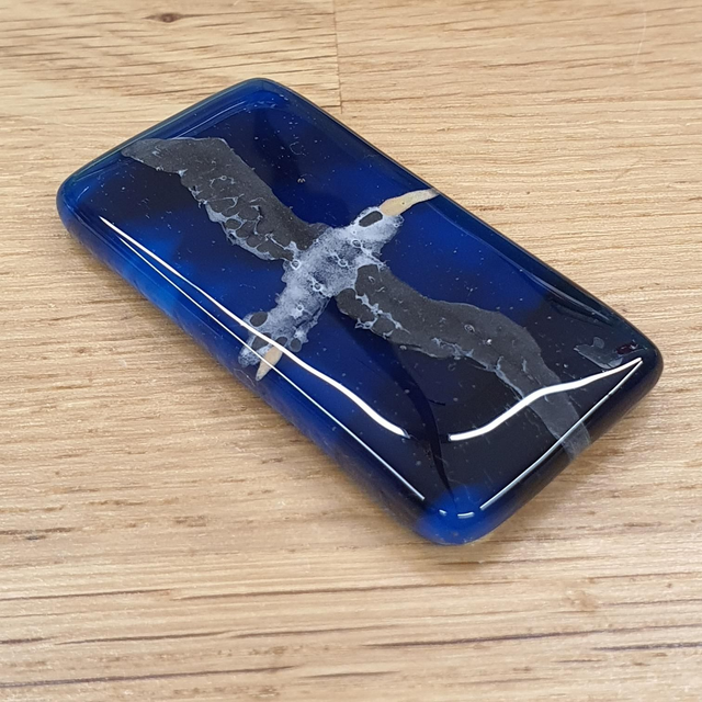 Albatross glass enamel badge