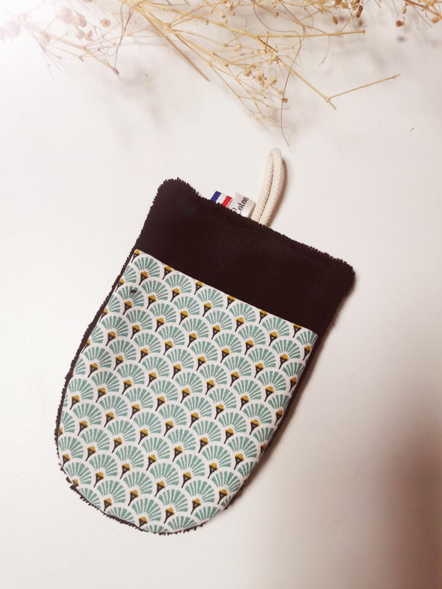 Gant de toilette bleu/noir