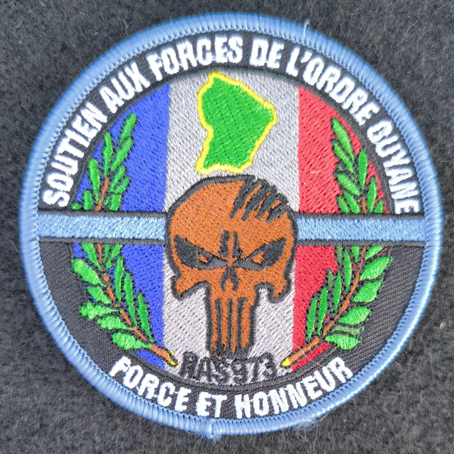 Patch "Soutien aux Forces de l'Ordre Guyane", brodé, velcro
