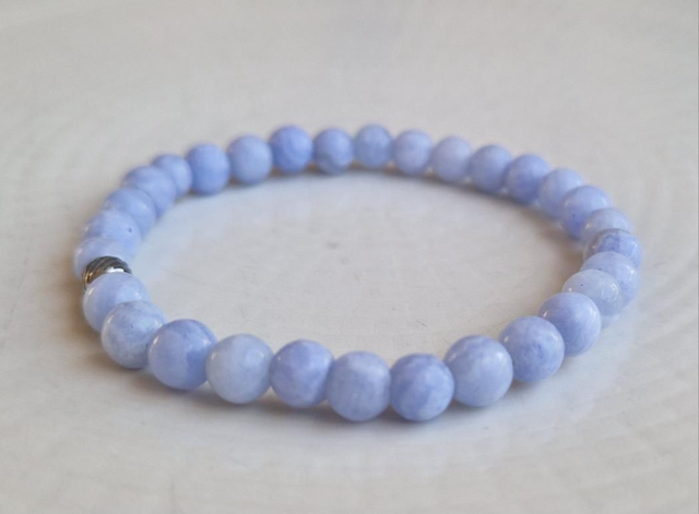 Bracelet CALCÉDOINE BLEUE 6mm