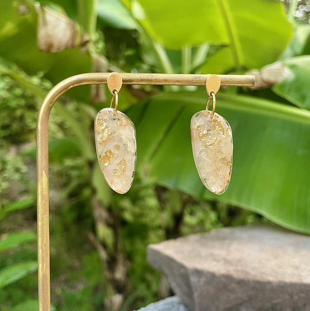 Boucles Noni - blanches et or 