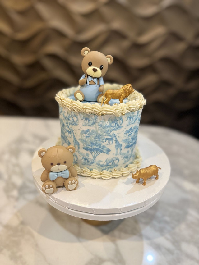 Blue Dior Safari print Birthday Cake
