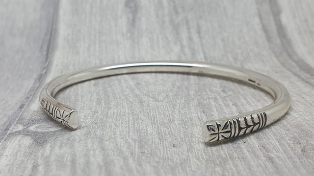 Sterling silver torque bracelet