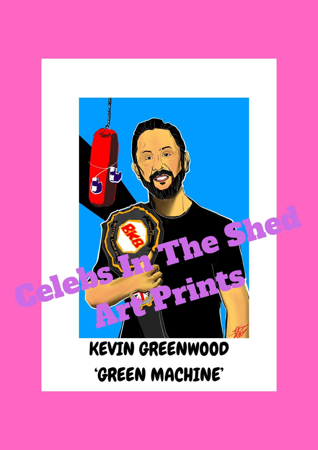 Kevin 'The Green Machine' Greenwood Limited Edition A4 Comic Style Drawing Print