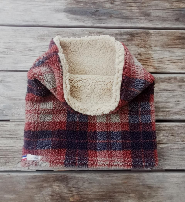 Snood LOUIS carreaux bordeaux 