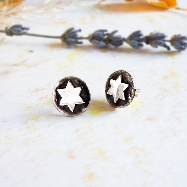 Pendientes Estrella de David en plata 925