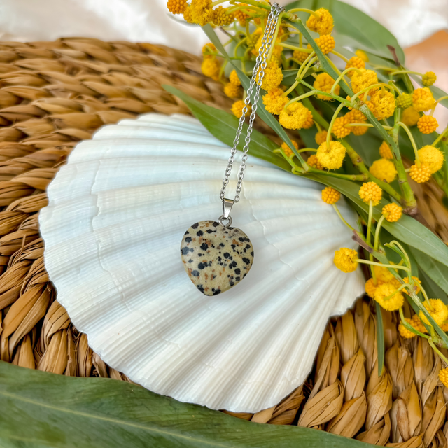 Colgante Corazón Jaspe Dálmata