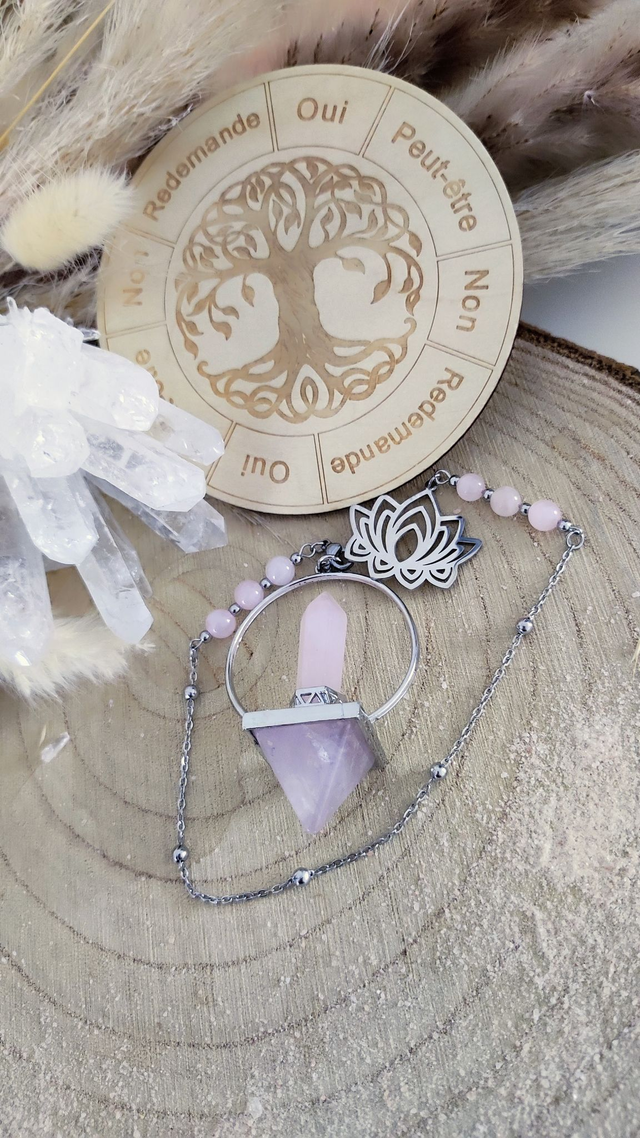 Pendule Divinatoire Quartz rose