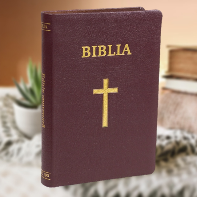 Biblia visiniu , cruce , fara fermoar - Editia Centenara