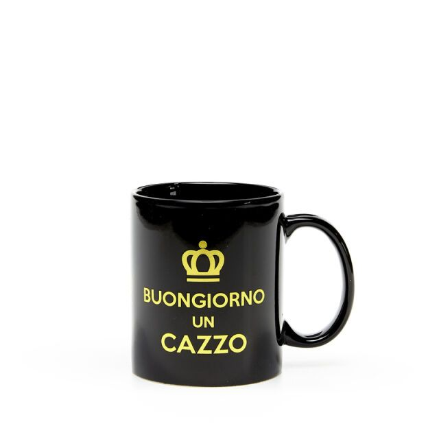 PiùForty - Mug Nera Buongiorno un Cazzo