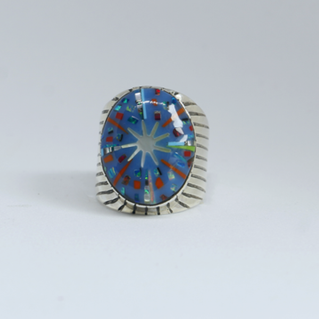 Bague Galaxy SUNNY BLUE argent massif et pierres naturelles 