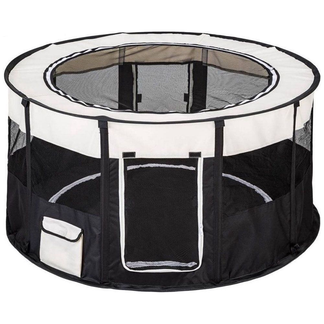 Welpenauslauf, Markenqualität, rund, Nylon, schwarz