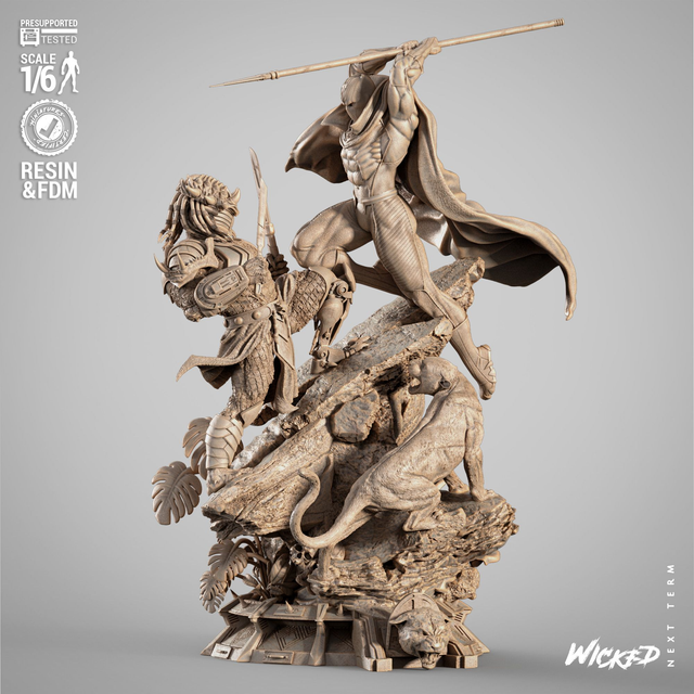 DIORAMA PREDATOR VS BLACK PANTHER série comics