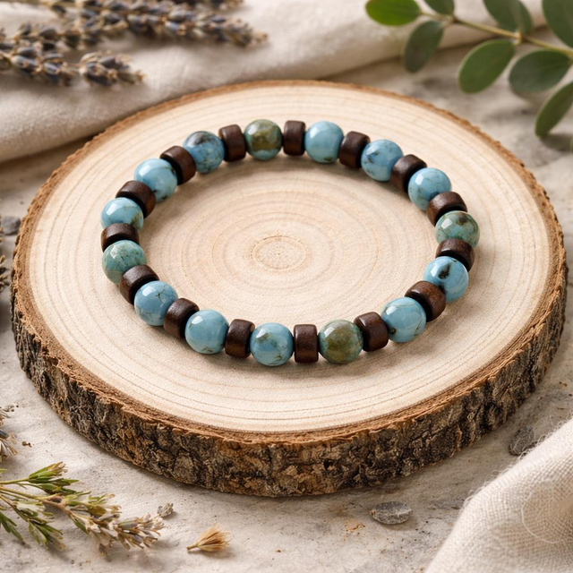 "Water" - Bracelet perles en bois - BB-012