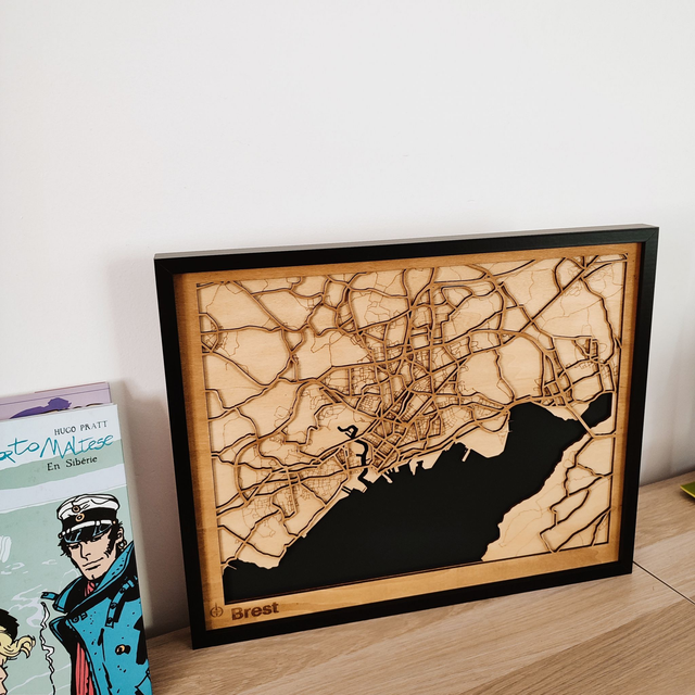 B06 – Carte de Brest 3D – Décoration Murale