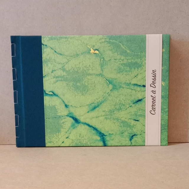 Carnet à dessin Marbré/Vert