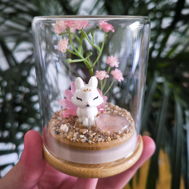 Ami protecteur - Kitsune rose (quartz rose)