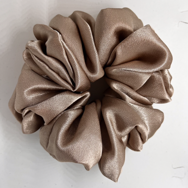 Champagne Satin Scrunchie 