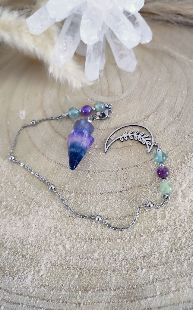Pendule Divinatoire 2 en 1 Fluorite