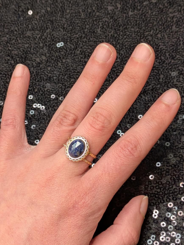 Bague lapis lazuli facettées 