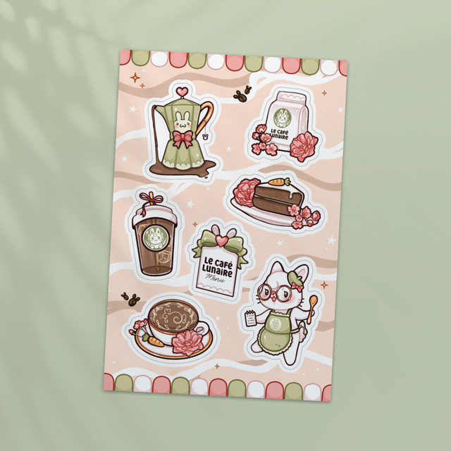 Planche de stickers LE CAFÉ LUNAIRE