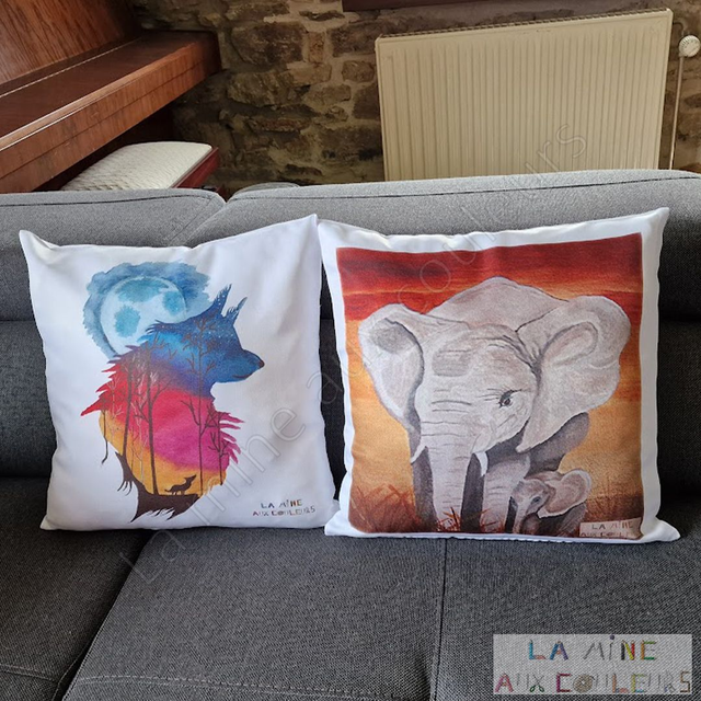 Coussin illustré