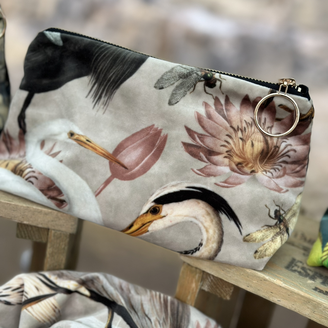 Handmade "Herald of herons" large bag