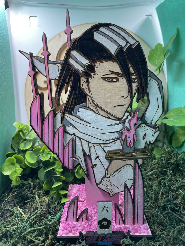 Figurine Byakuya Kuchiki (bleach), en bois.