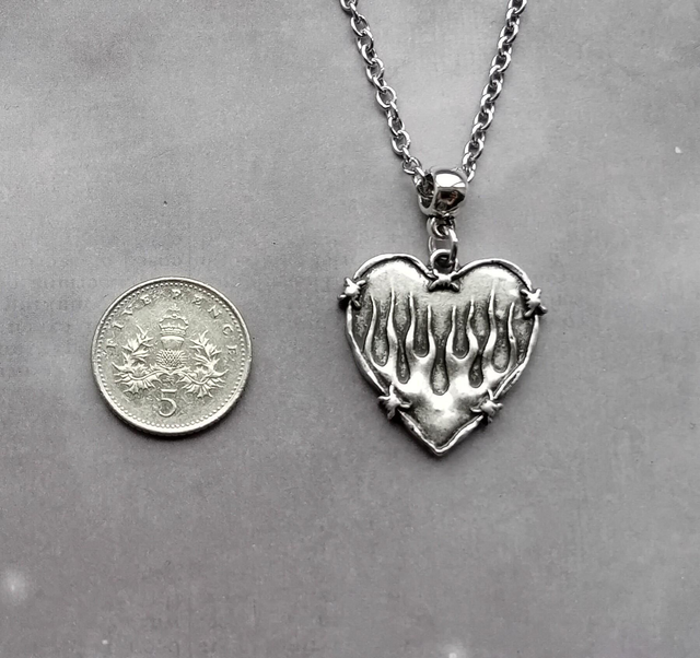 Flaming Heart Necklace