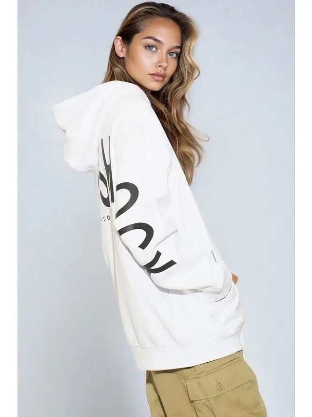 Aftershock London Logo Oversized Hoodie - White
