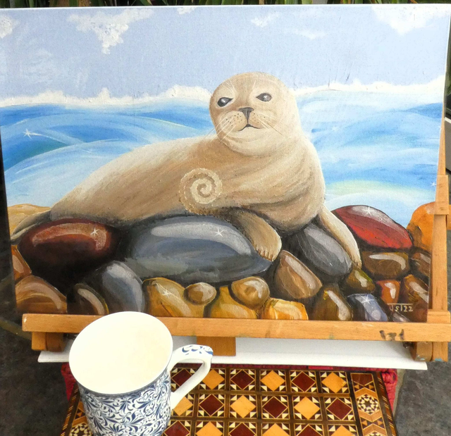 Open Edition Canvas Panel Print, from my "Marine Wonders" collection, "Happiness"