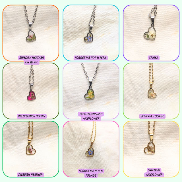 Heart Drop Pendant | Necklaces | Real Flowers