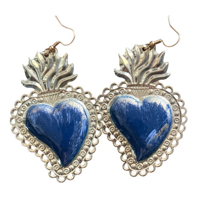 Orecchini cuore sacro Blu 25LN-1