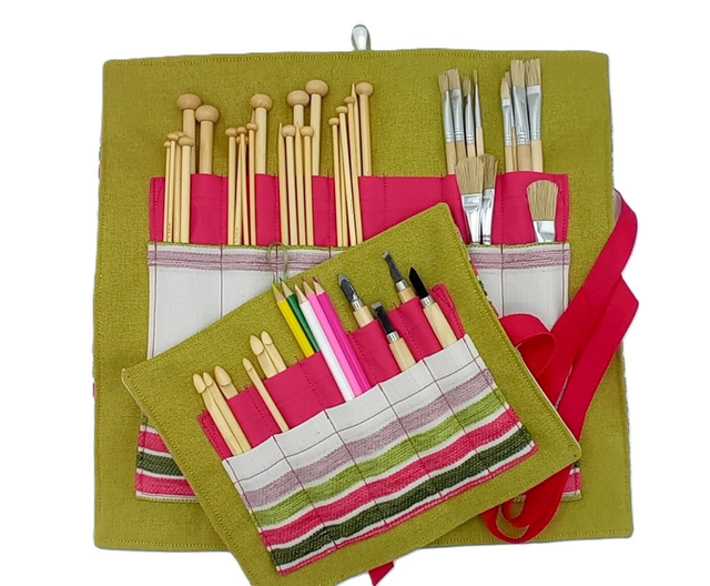 Storage wrap Craft Tools Crochet Hooks Knitting Needles Craft Knives Pencils Artist Brushes