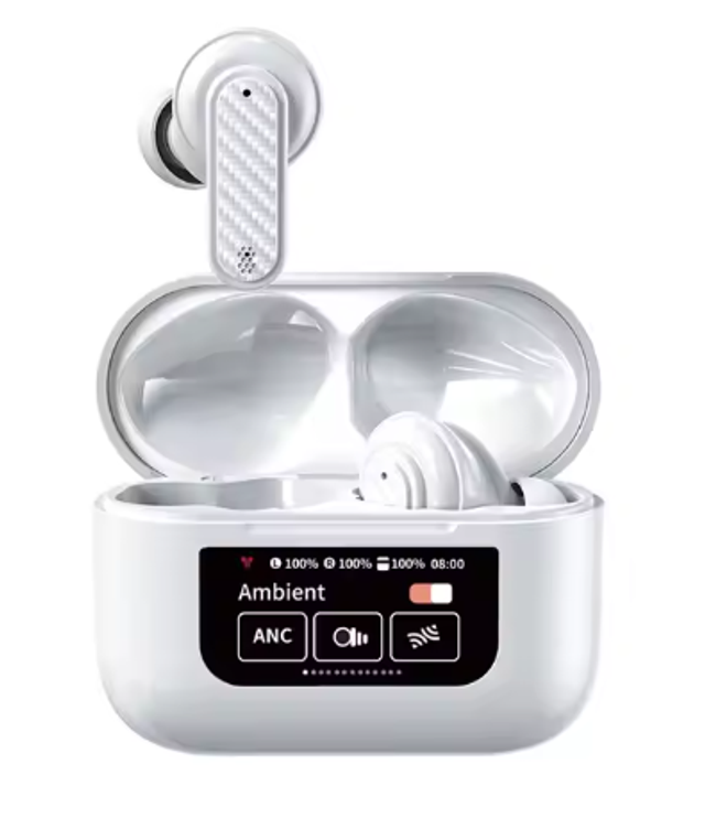 Écouteurs  ANC sans fil  avec suppression du bruit Bluetooth 5.4  ,écouteurs affichage LCD de l&#039;appareil intelligent