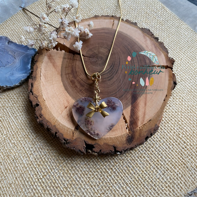 Collier en agate mousse 