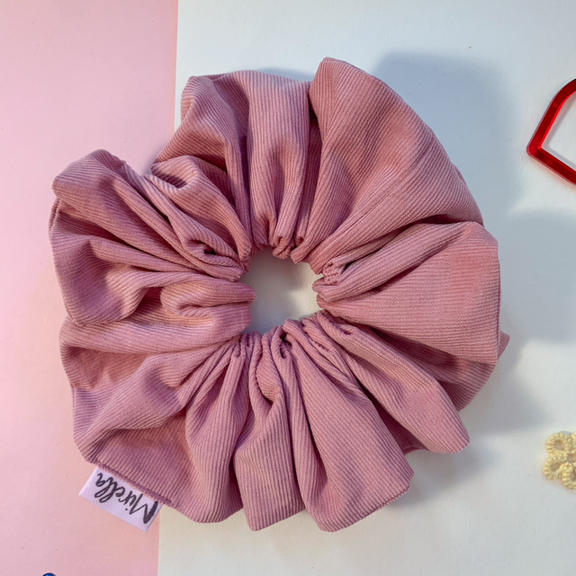 Dusky Pink Cord Jumbo Scrunchie 