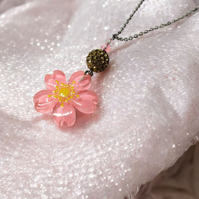 Collier acier inoxydable et cristal rose