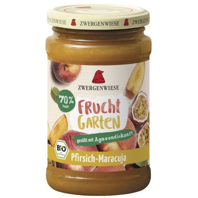Zwergenwiese FruchtGarten Pfirsich-Maracuja 225g Glas