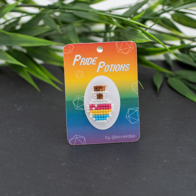 Pan Potion – Cross-Stitch Pin 