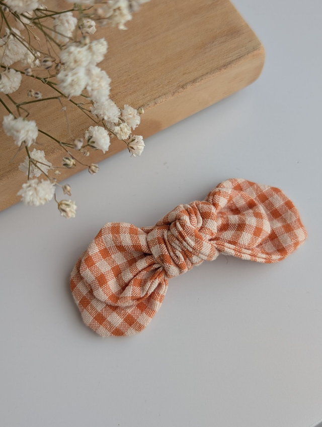 Barrette Noeud Romane pince crocodile vichy