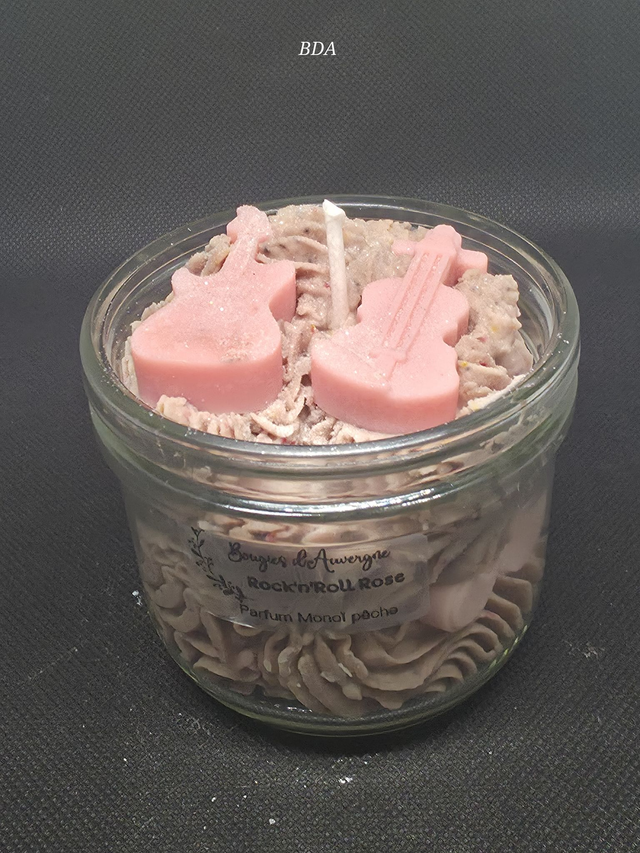 Bougies Rock'n'Roll Rose parfum Monoï Pêche