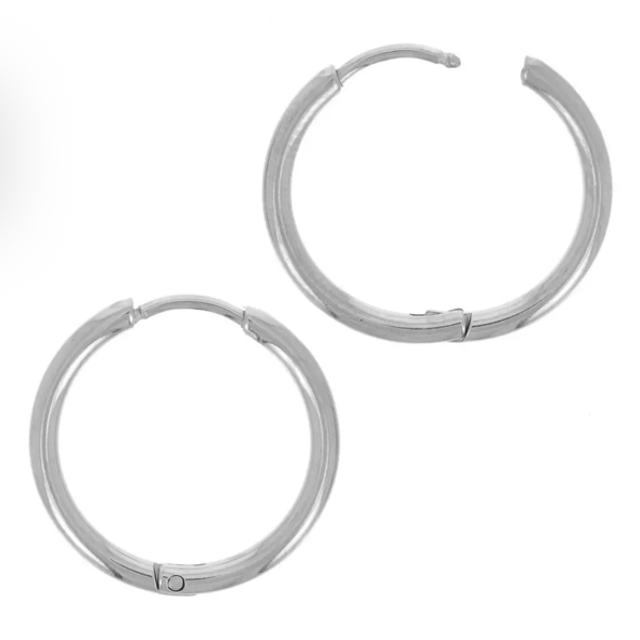 Créoles ronde acier inoxydable x2 