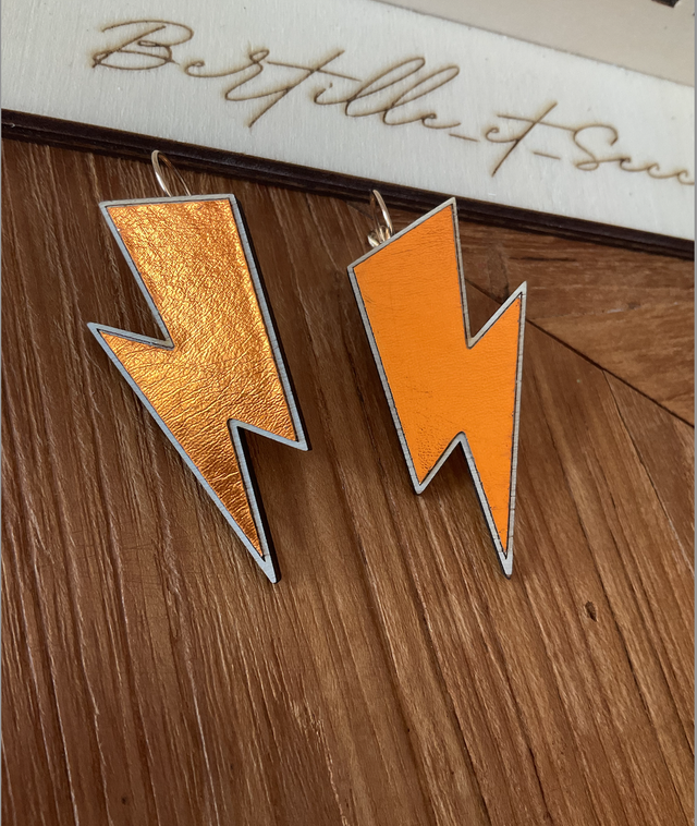 boucles d&#039;oreilles &quot;les Zéclairs&quot; de B&amp;S - cuivre