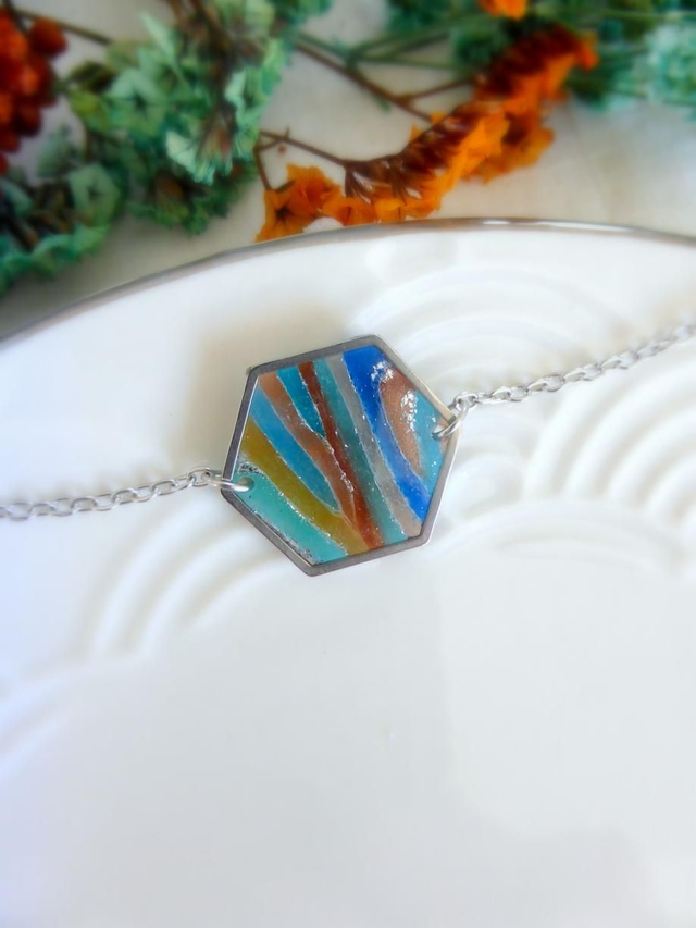 Bracelet hexagonale - Reflets Marins