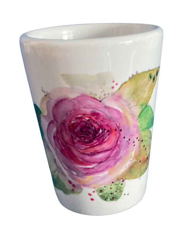 Schnapsglas Keramik "Rose"
