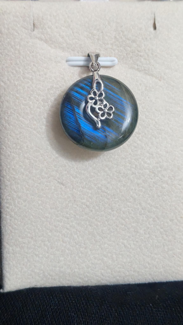 Pendentif donut labradorite