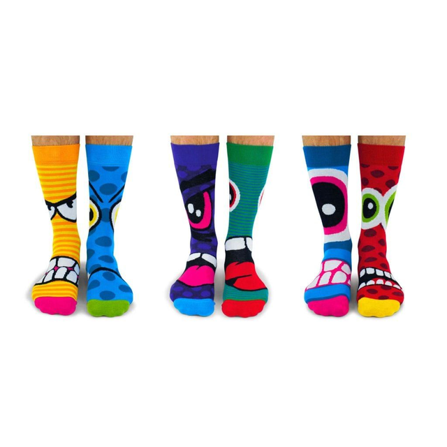 United Oddsocks The Stress Heads Men’s Odd Socks Gift Box – 6 Colourful Mismatched Socks UK 6–11