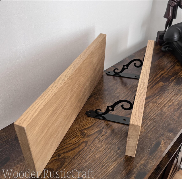 Set of 2 Handmade Oak Wall Shelves